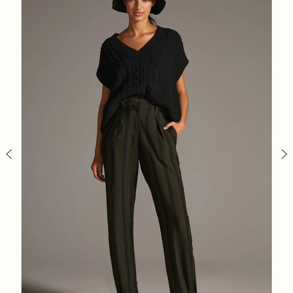 Elegant Black Striped Women's Pants